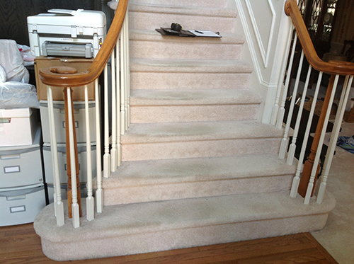 carpeted stairway